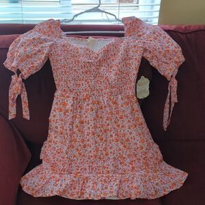 Altar'd State Pink and Orange Floral Kids Dress